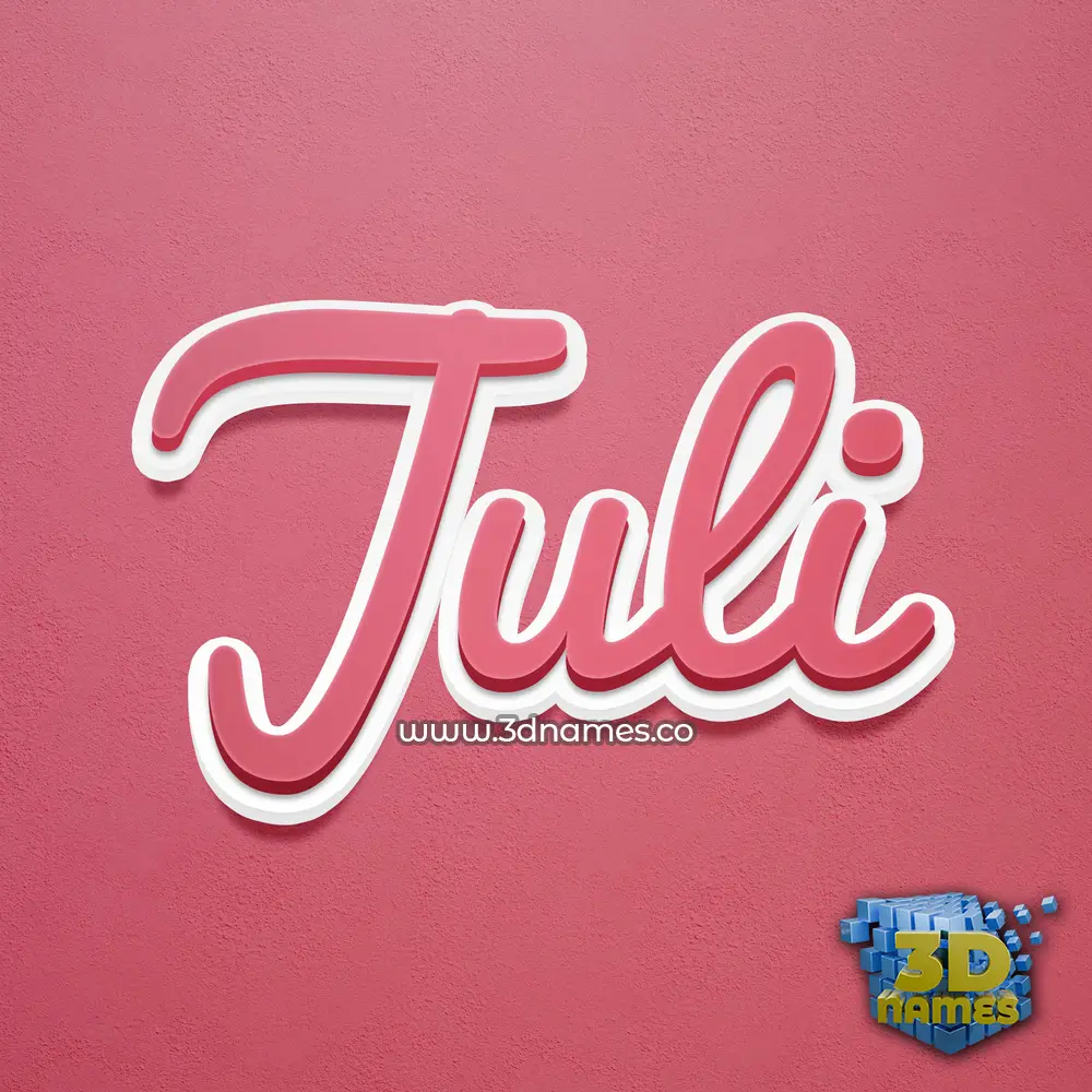 juli in Red Scribble style - 3D name wallpaper