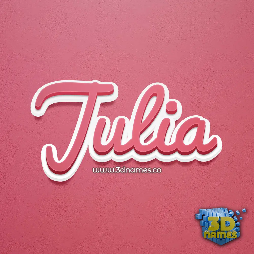 julia in Red Scribble style - 3D name wallpaper