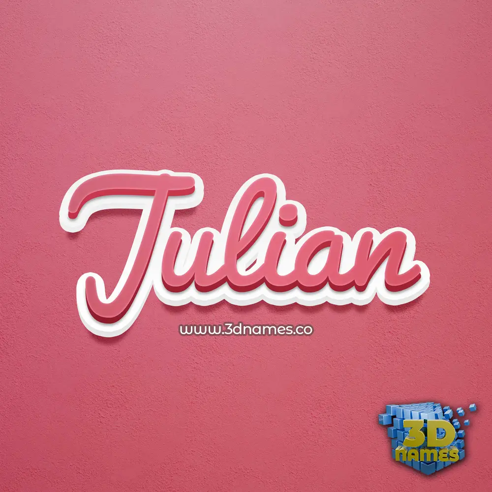 julian in Red Scribble style - 3D name wallpaper