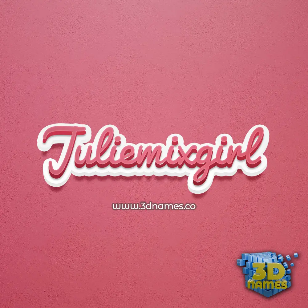 juliemixgirl in Red Scribble style - 3D name wallpaper