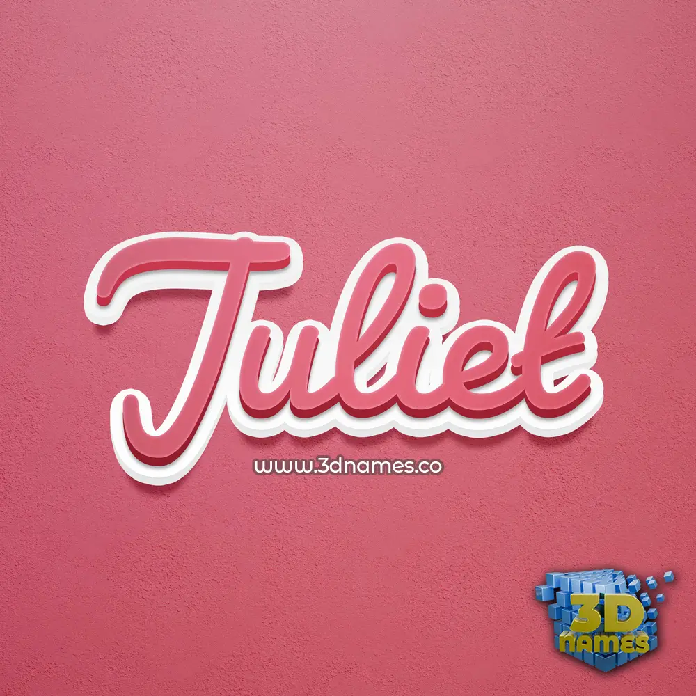 juliet in Red Scribble style - 3D name wallpaper