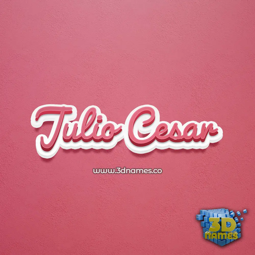 julio cesar in Red Scribble style - 3D name wallpaper