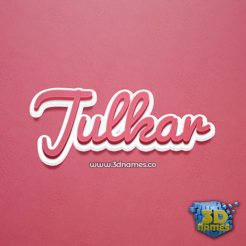 julkar in Red Scribble style - 3D name wallpaper