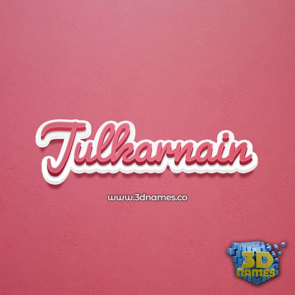 julkarnain in Red Scribble style - 3D name wallpaper