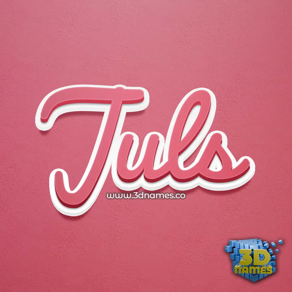 juls in Red Scribble style - 3D name wallpaper
