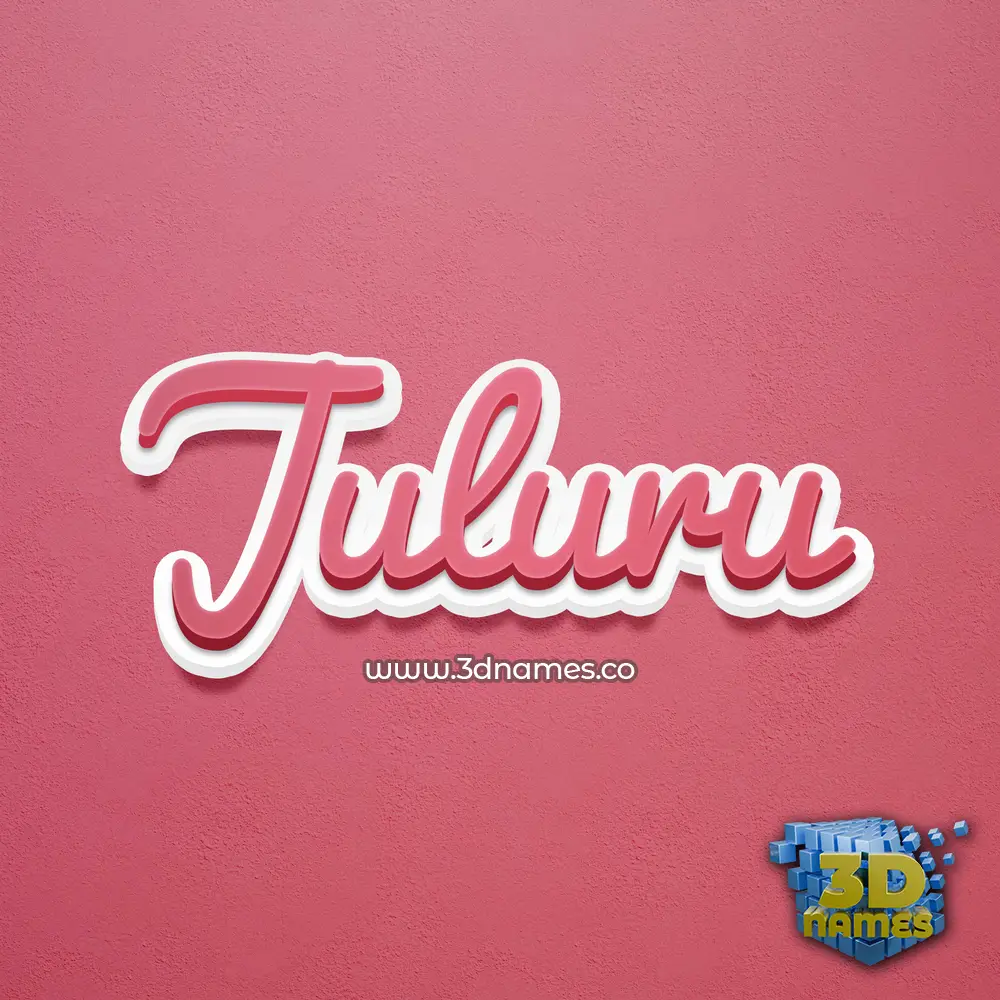 juluru in Red Scribble style - 3D name wallpaper
