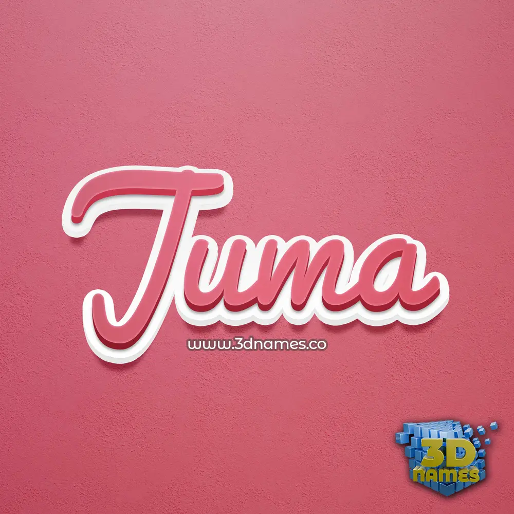 juma in Red Scribble style - 3D name wallpaper