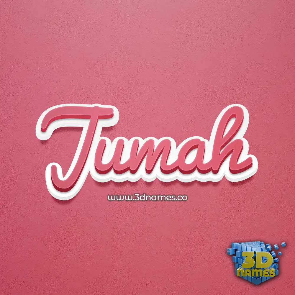 jumah in Red Scribble style - 3D name wallpaper