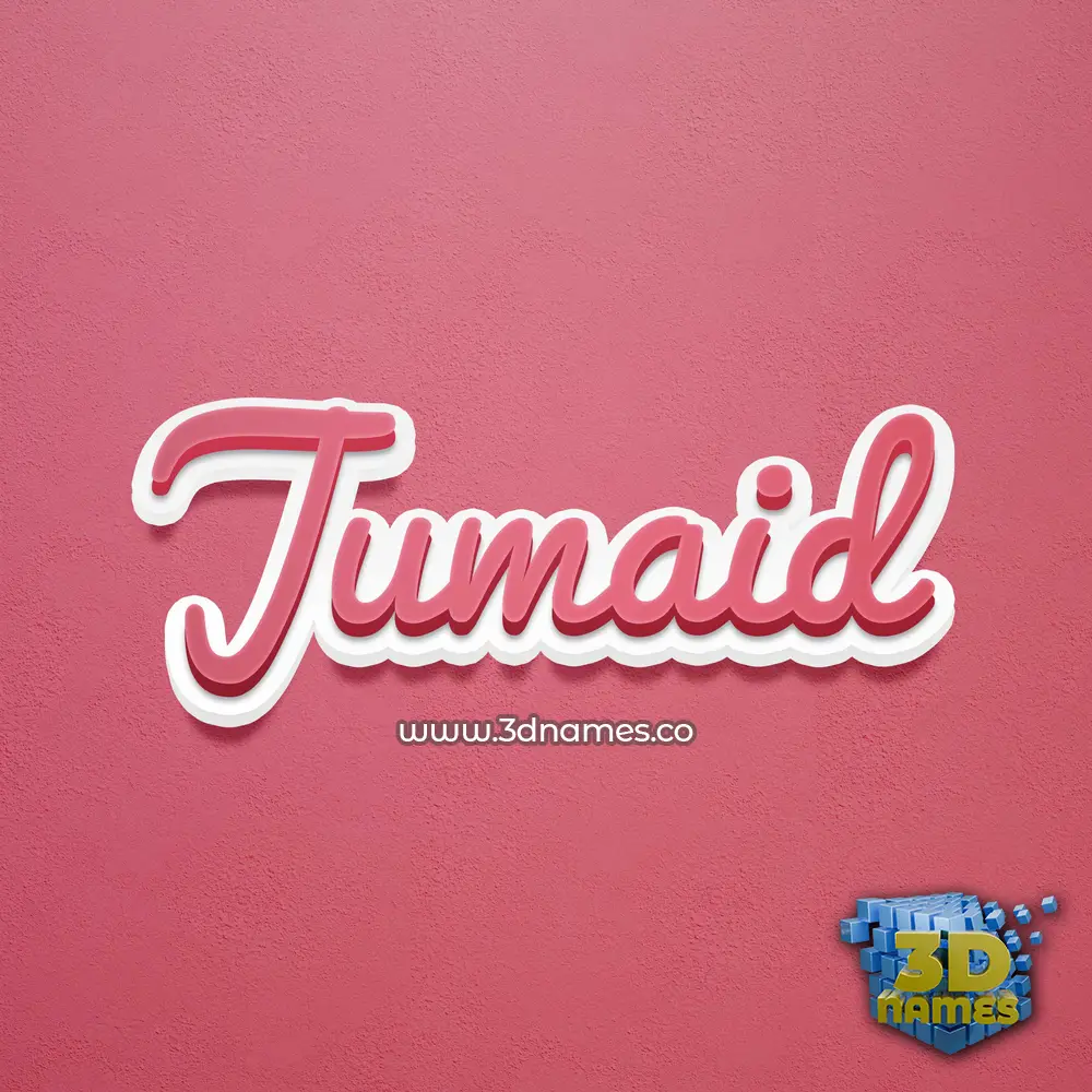jumaid in Red Scribble style - 3D name wallpaper