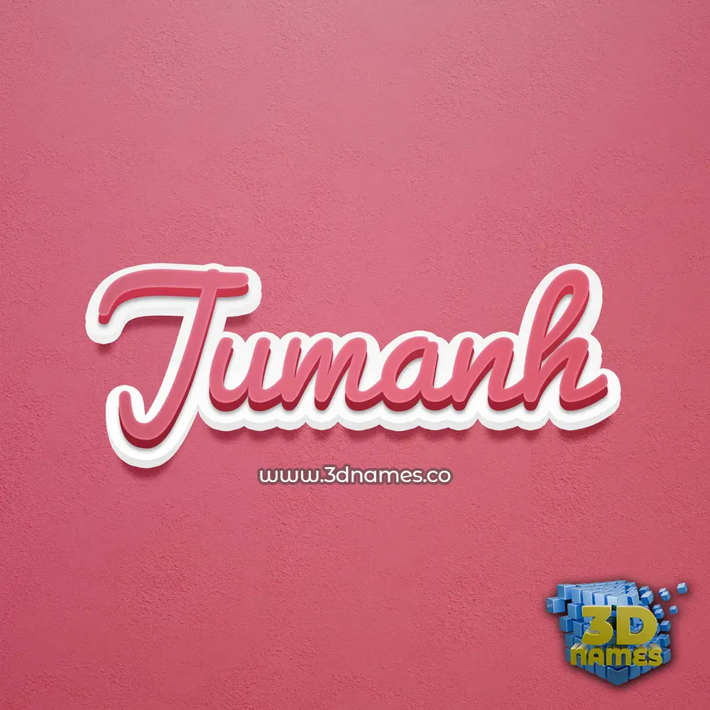 jumanh in Red Scribble style - 3D name wallpaper