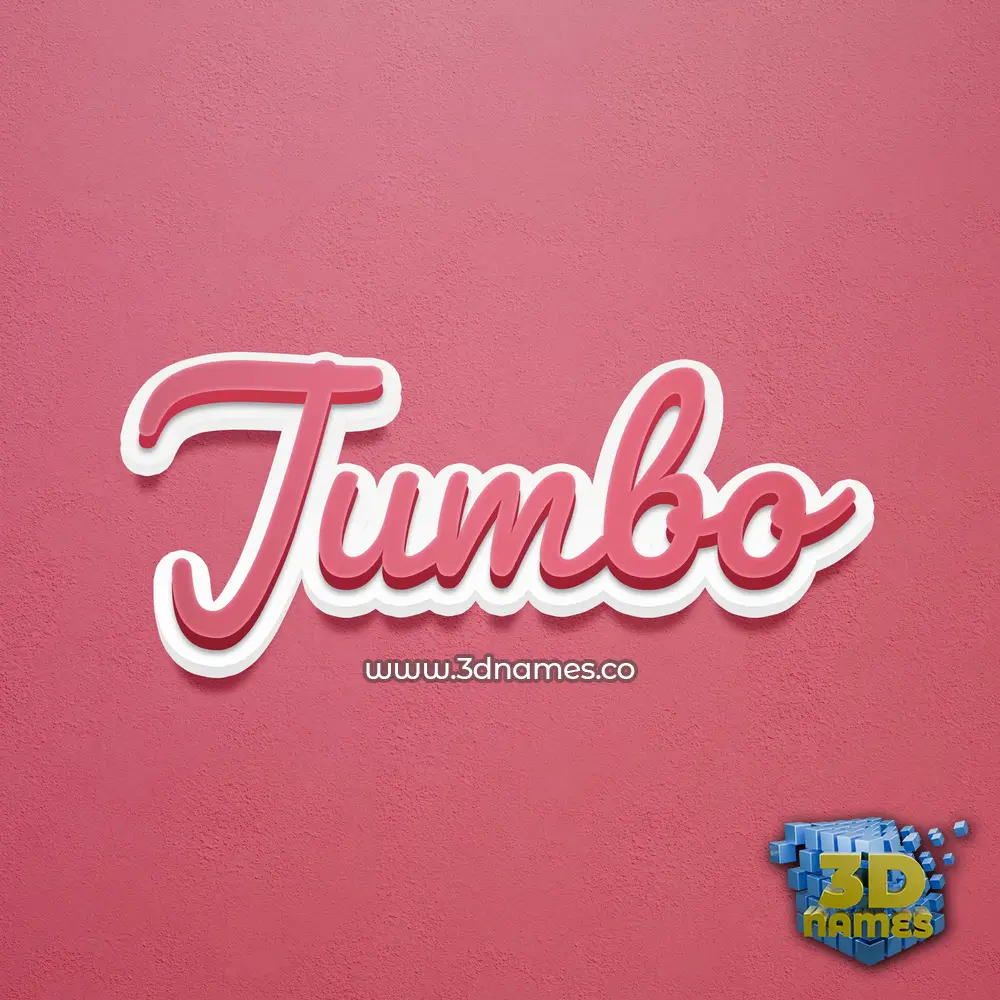 jumbo in Red Scribble style - 3D name wallpaper