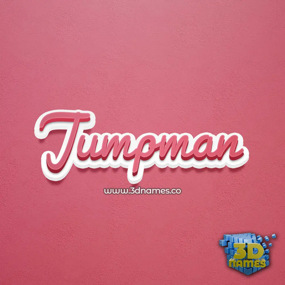 jumpman in Red Scribble style - 3D name wallpaper