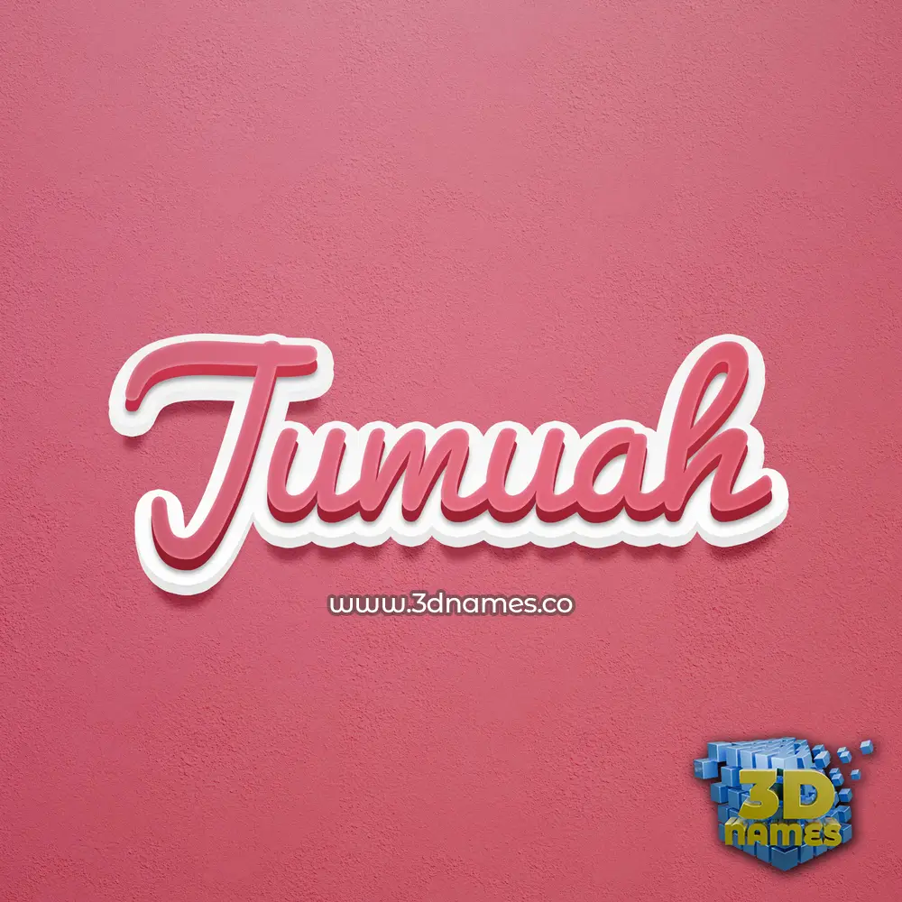 jumuah in Red Scribble style - 3D name wallpaper
