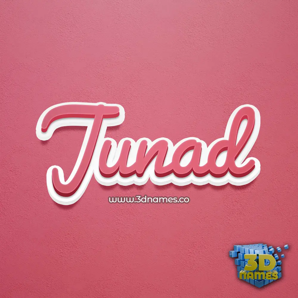 junad in Red Scribble style - 3D name wallpaper