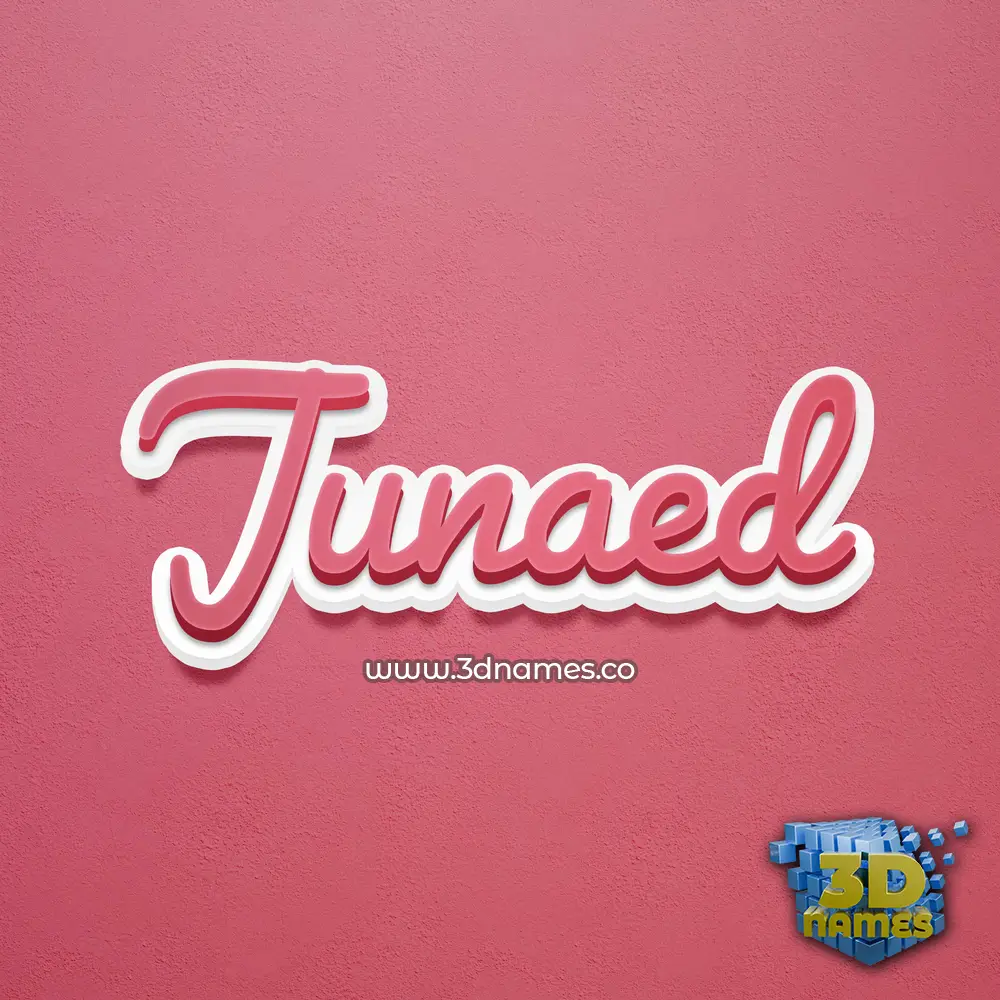 junaed in Red Scribble style - 3D name wallpaper