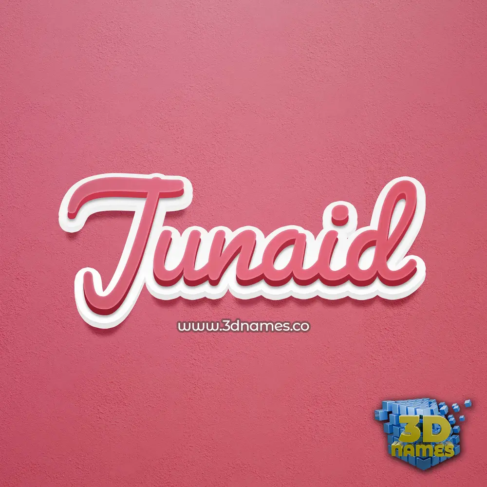 junaid in Red Scribble style - 3D name wallpaper