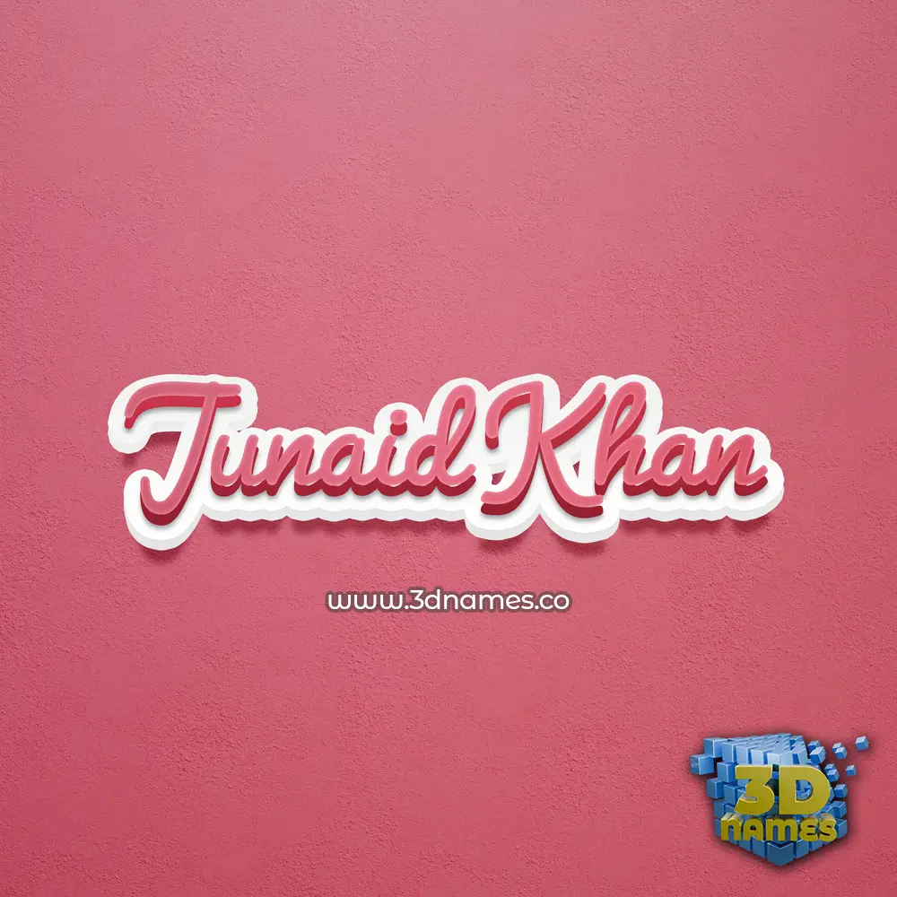 junaid khan in Red Scribble style - 3D name wallpaper