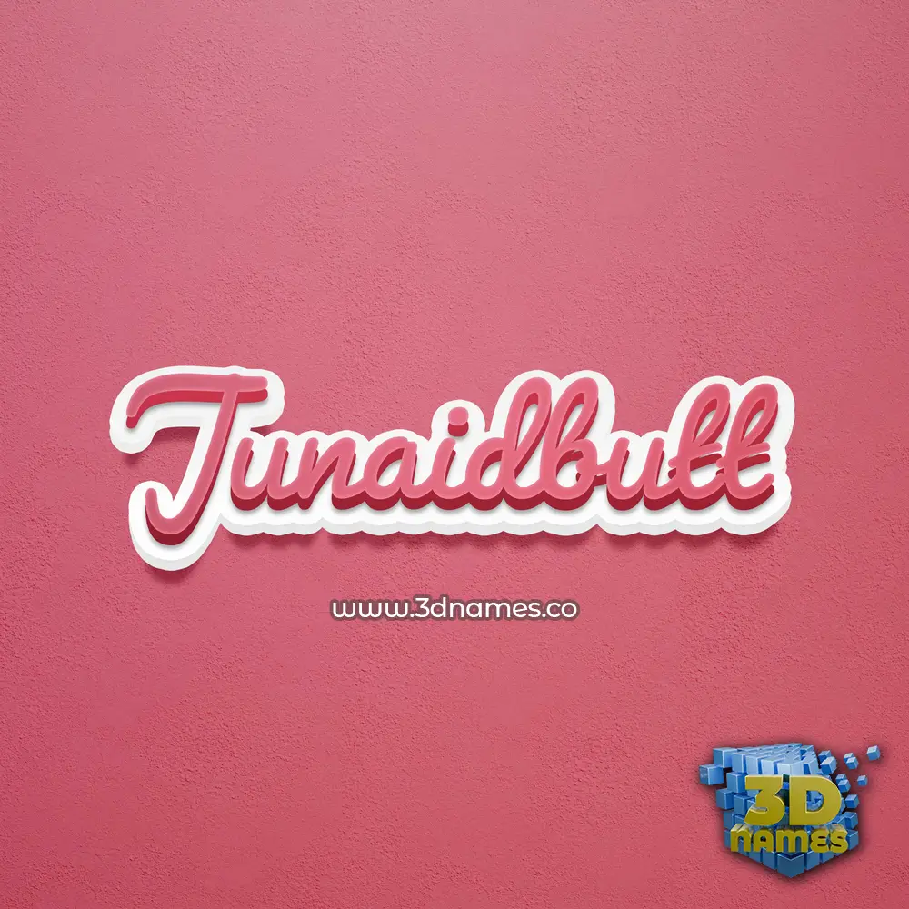 junaidbutt in Red Scribble style - 3D name wallpaper