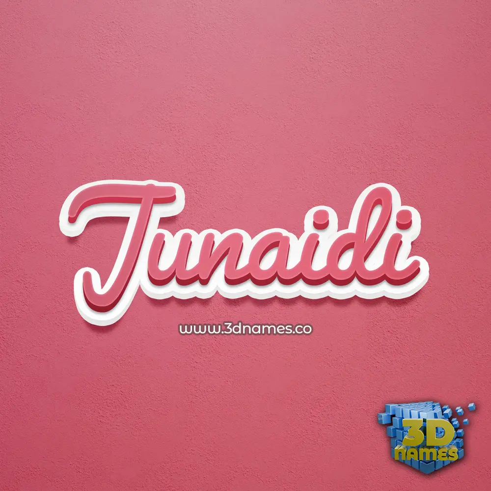 junaidi in Red Scribble style - 3D name wallpaper