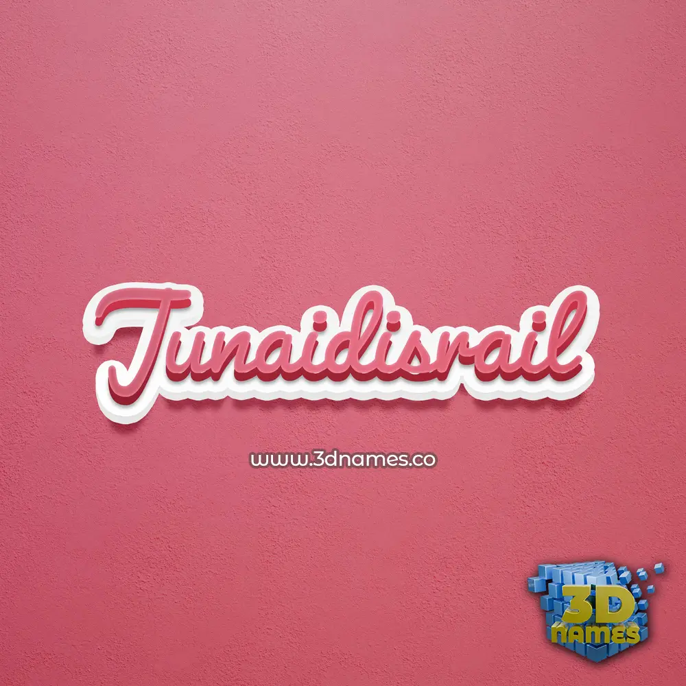junaidisrail in Red Scribble style - 3D name wallpaper