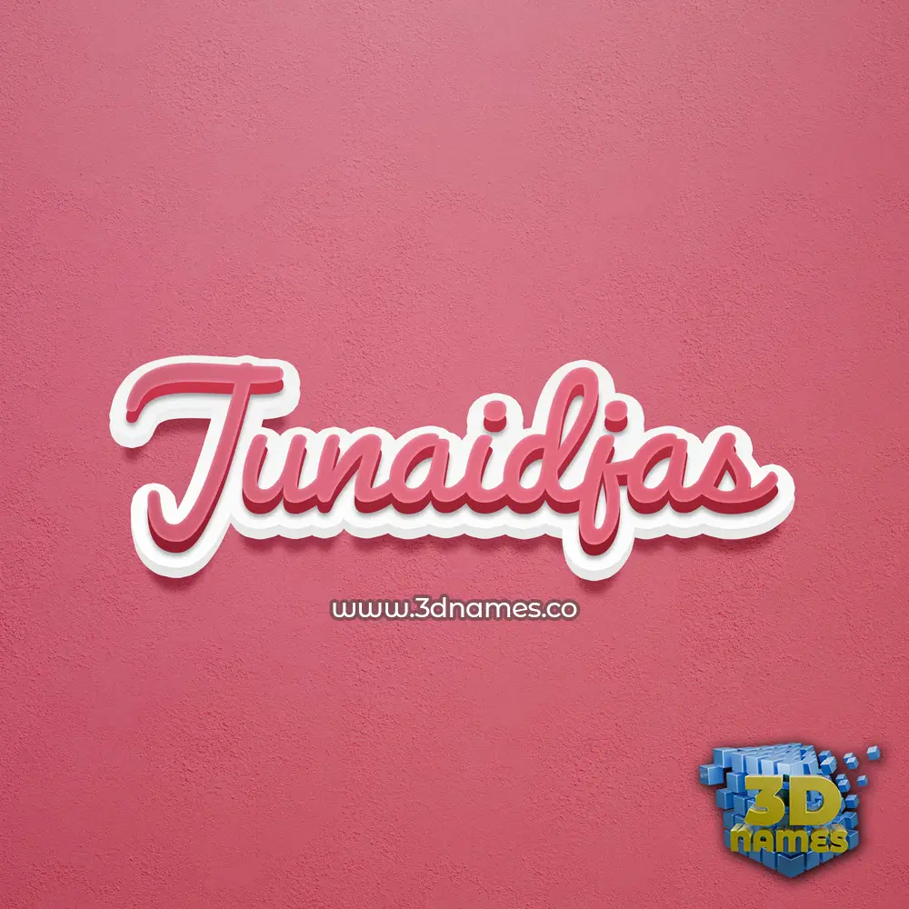 junaidjas in Red Scribble style - 3D name wallpaper