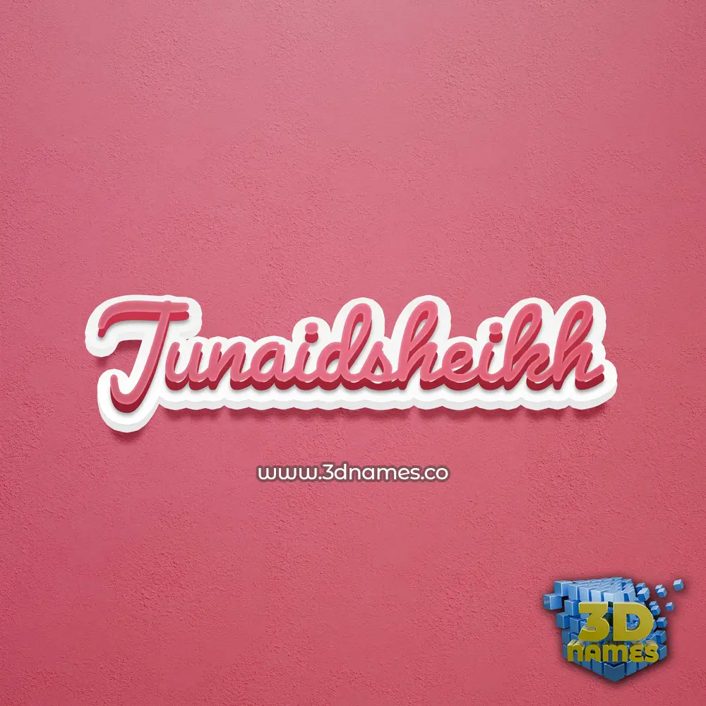 junaidsheikh in Red Scribble style - 3D name wallpaper
