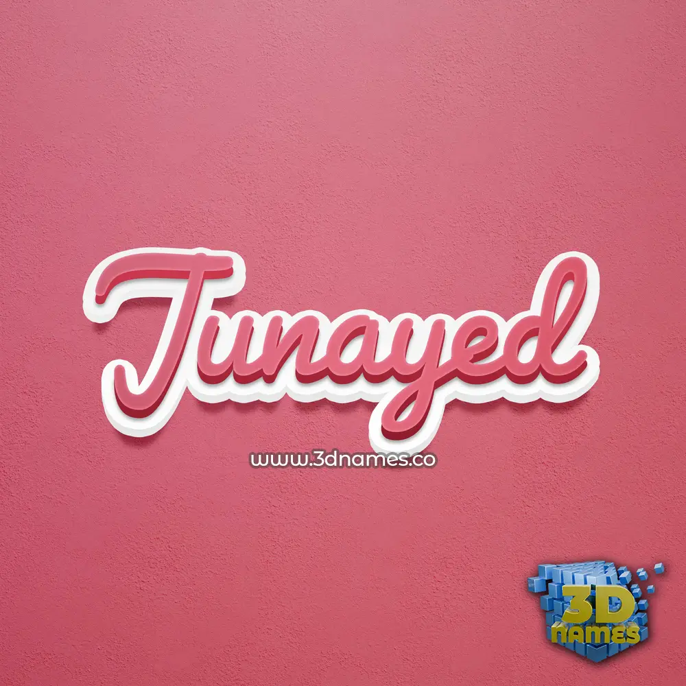 junayed in Red Scribble style - 3D name wallpaper