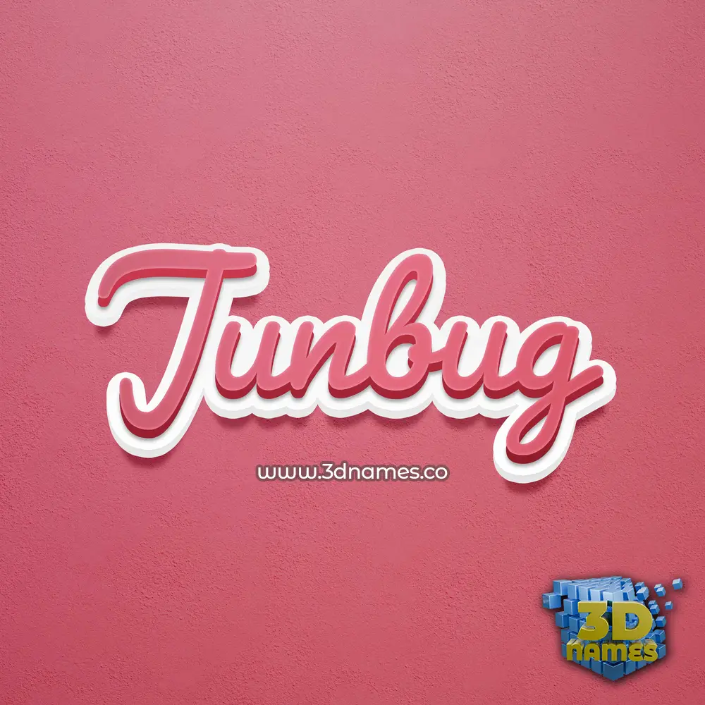 junbug in Red Scribble style - 3D name wallpaper