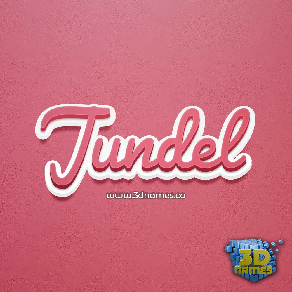 jundel in Red Scribble style - 3D name wallpaper
