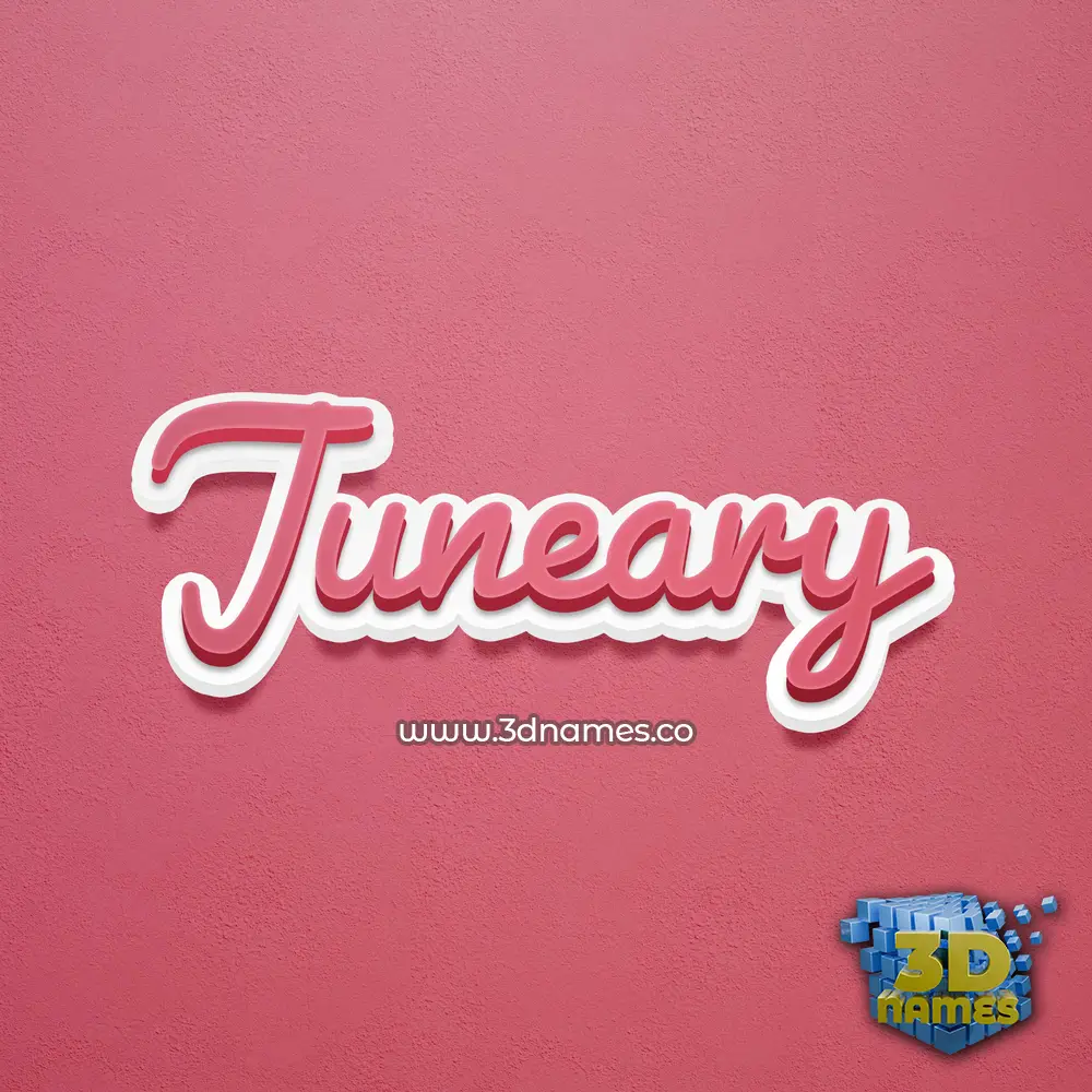 juneary in Red Scribble style - 3D name wallpaper