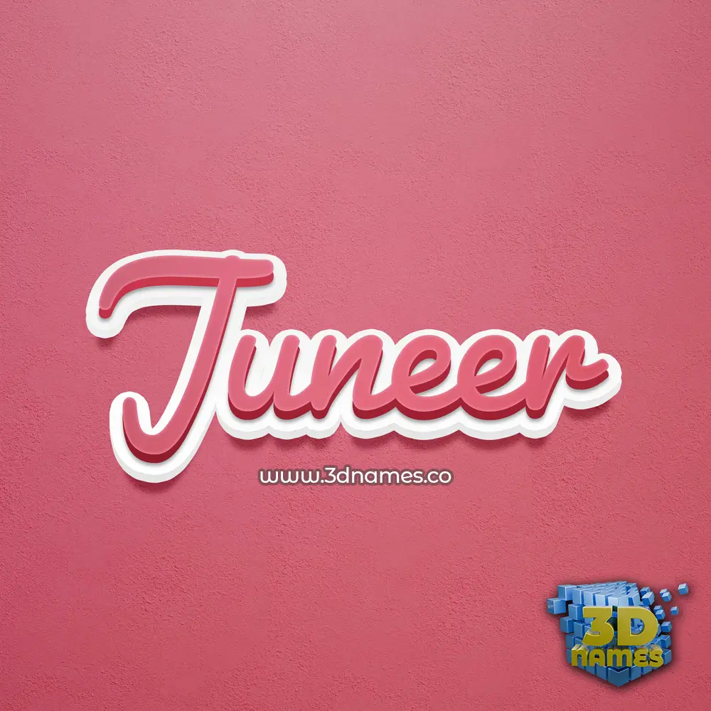 juneer in Red Scribble style - 3D name wallpaper