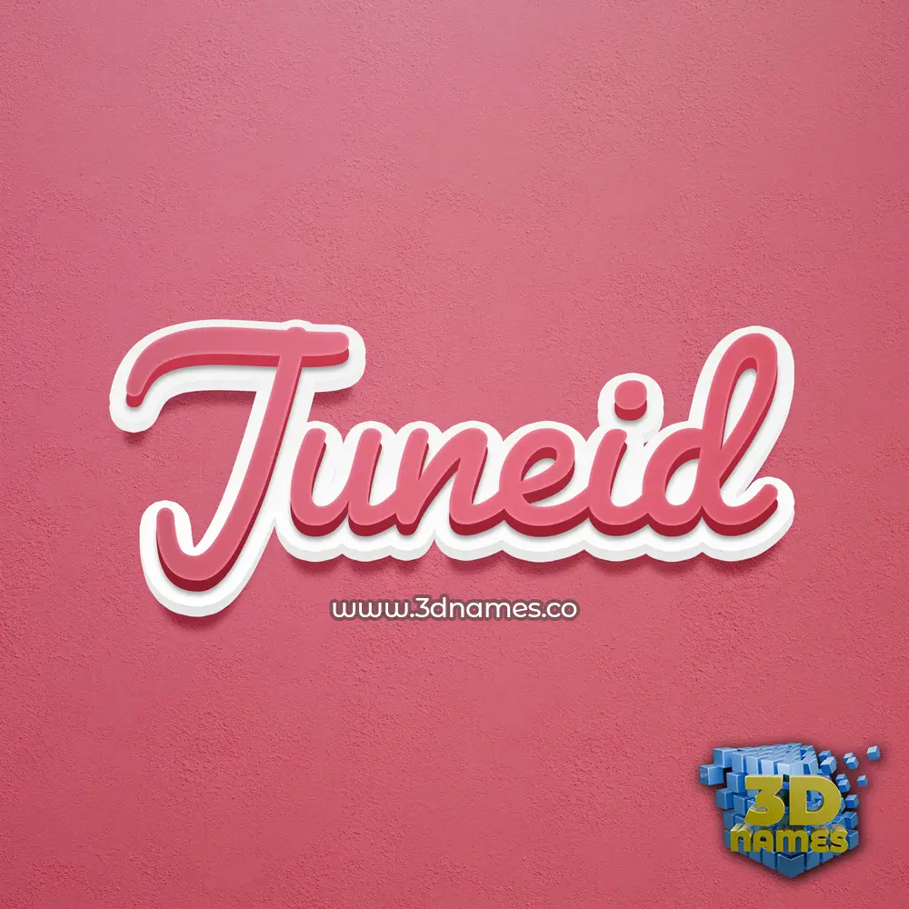 juneid in Red Scribble style - 3D name wallpaper