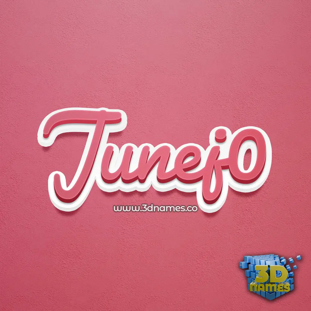 junej0 in Red Scribble style - 3D name wallpaper