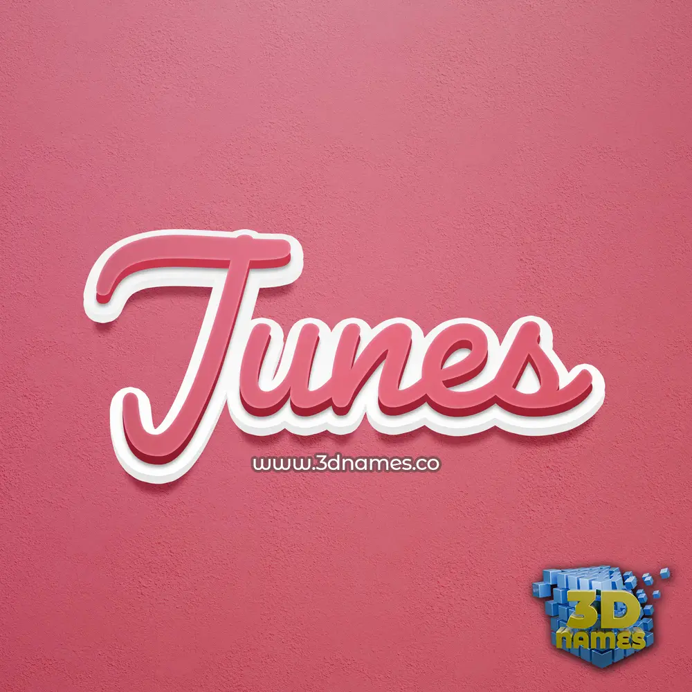 junes in Red Scribble style - 3D name wallpaper