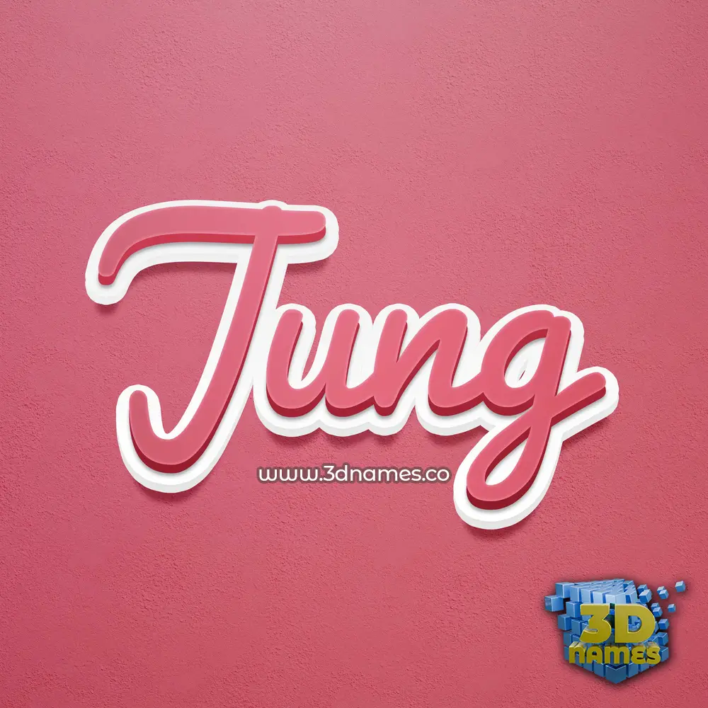 jung in Red Scribble style - 3D name wallpaper