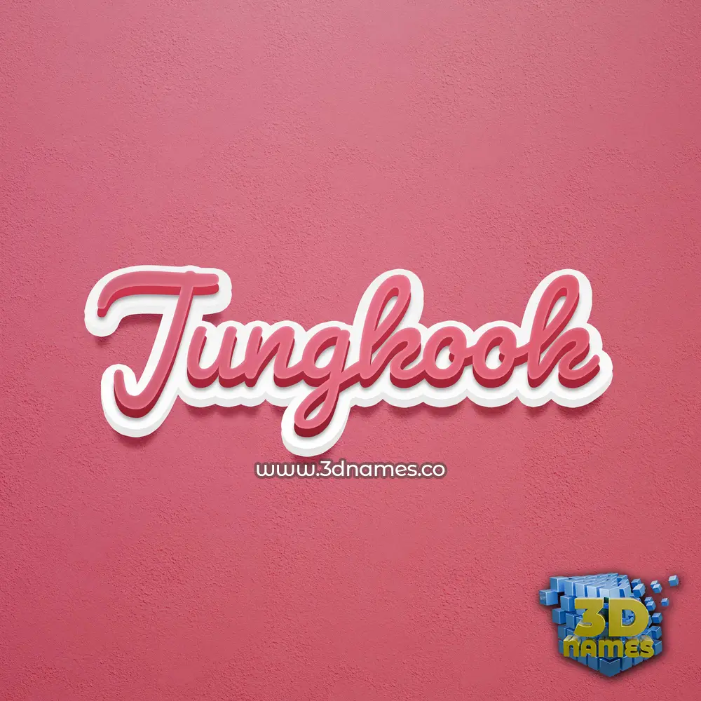 jungkook in Red Scribble style - 3D name wallpaper