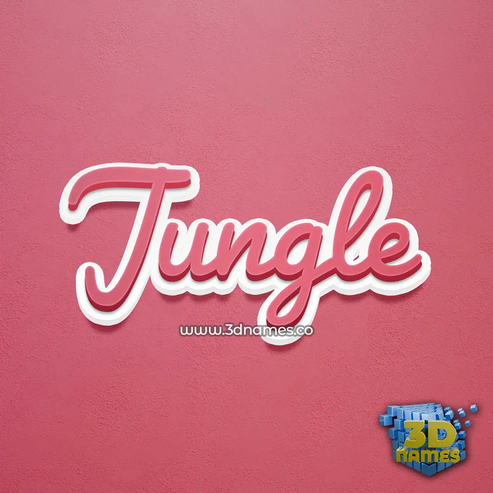 jungle in Red Scribble style - 3D name wallpaper