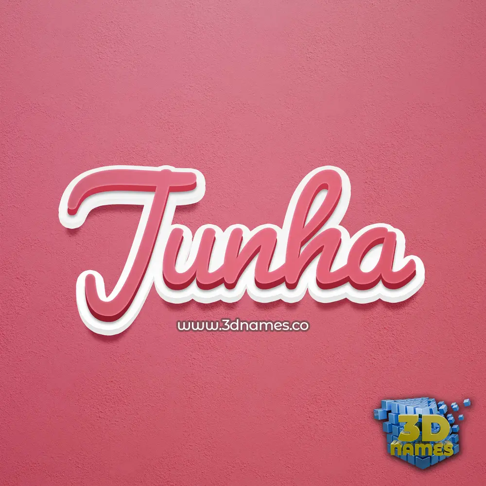 junha in Red Scribble style - 3D name wallpaper