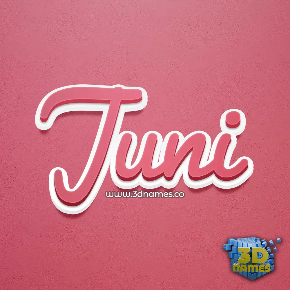juni in Red Scribble style - 3D name wallpaper