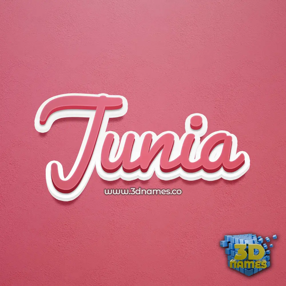 junia in Red Scribble style - 3D name wallpaper