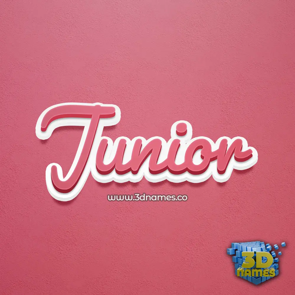 junior in Red Scribble style - 3D name wallpaper
