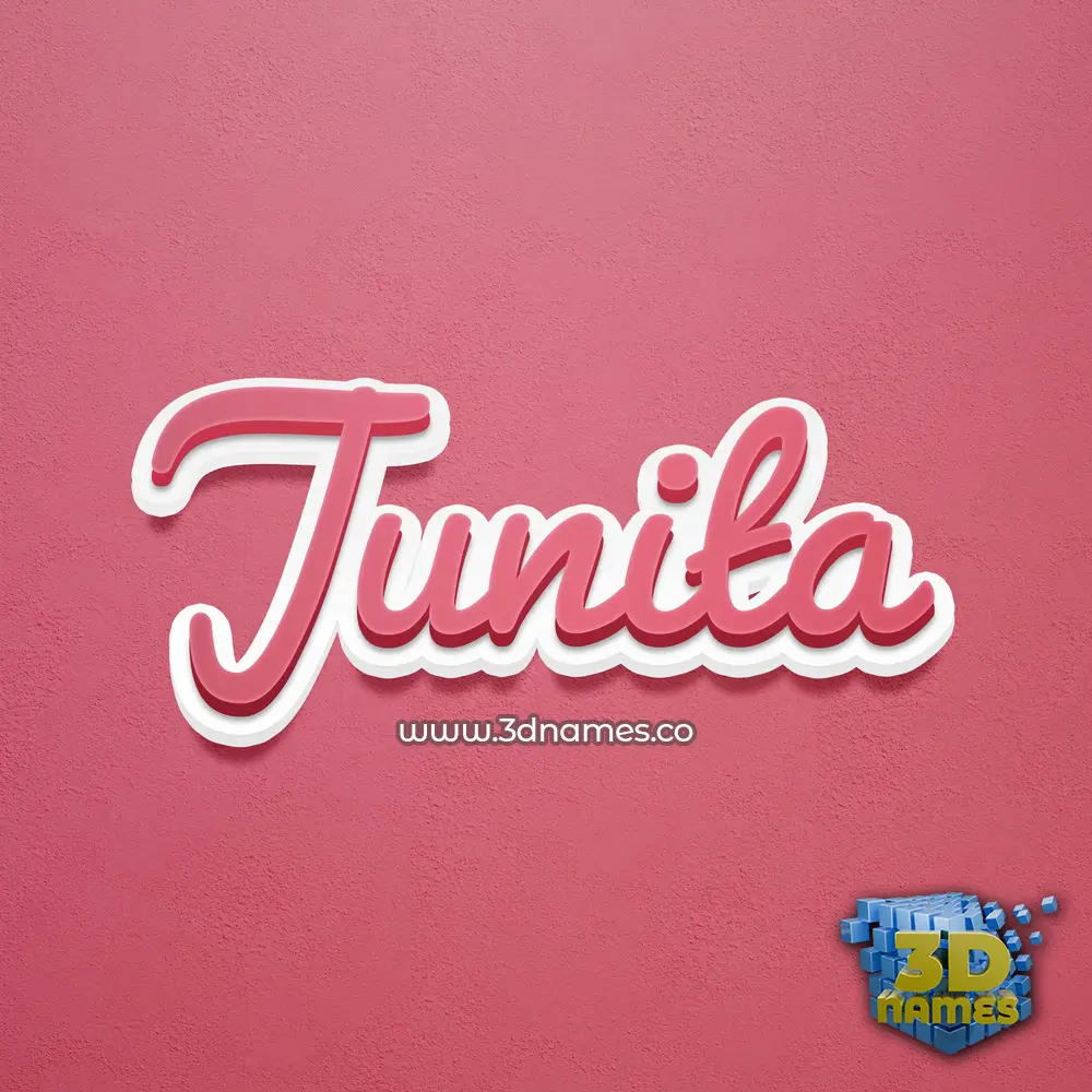 junita in Red Scribble style - 3D name wallpaper