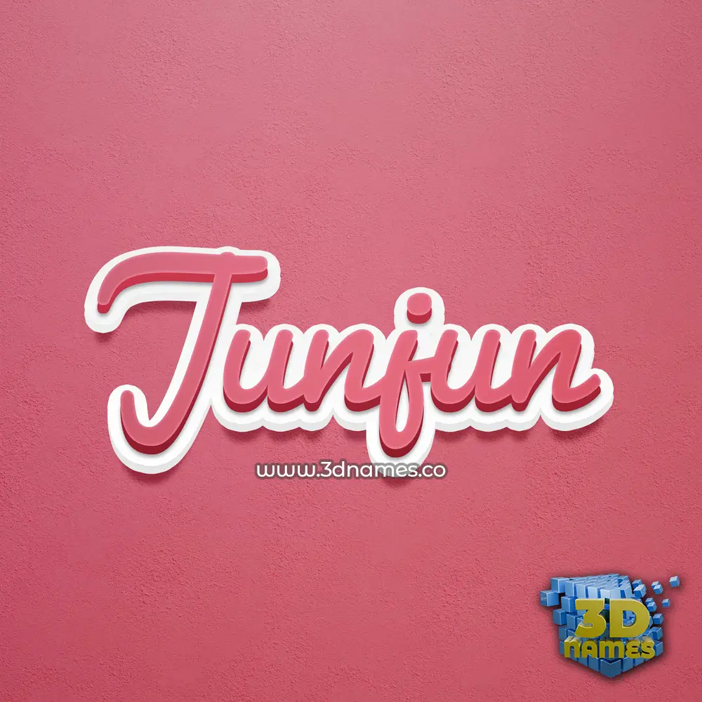 junjun in Red Scribble style - 3D name wallpaper