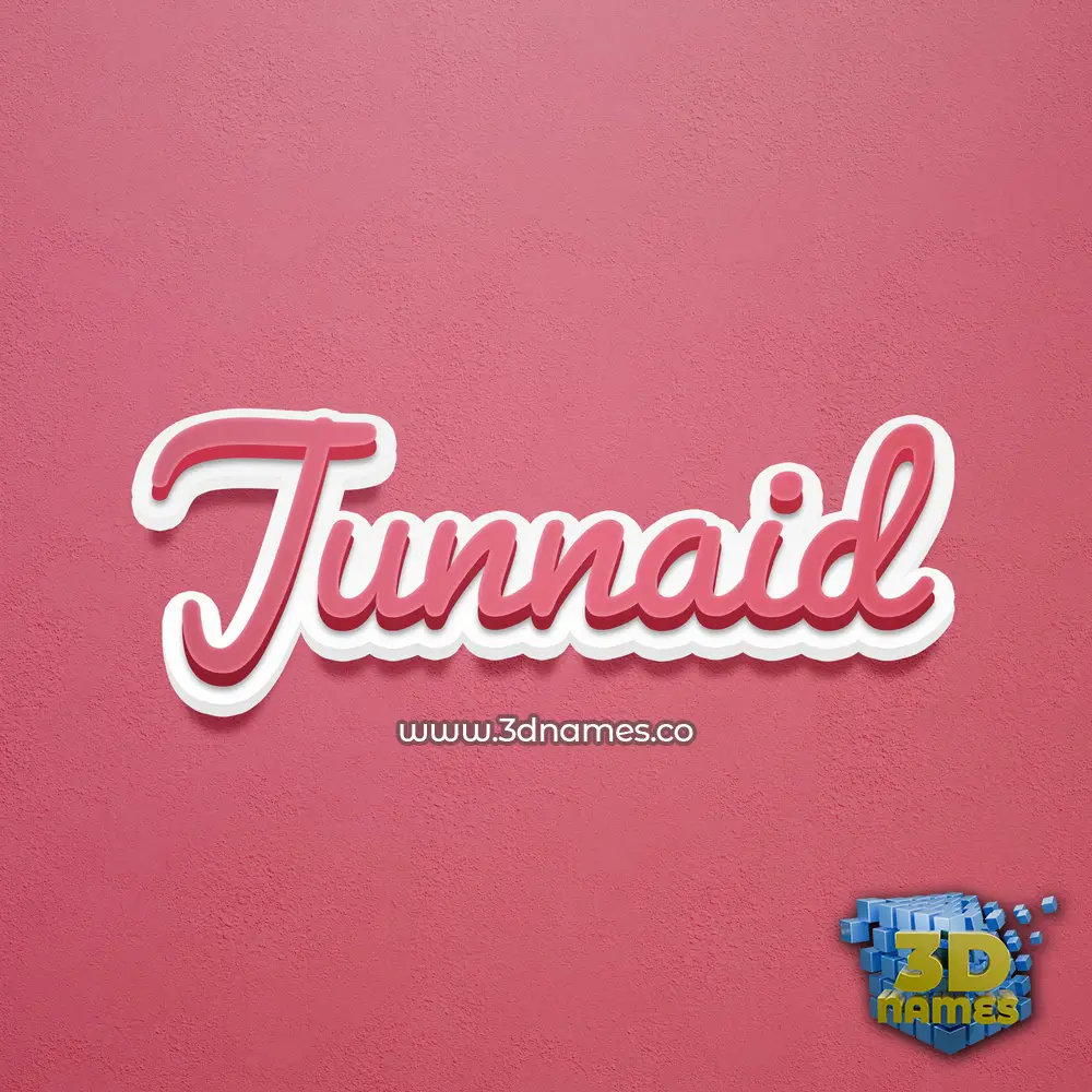 junnaid in Red Scribble style - 3D name wallpaper