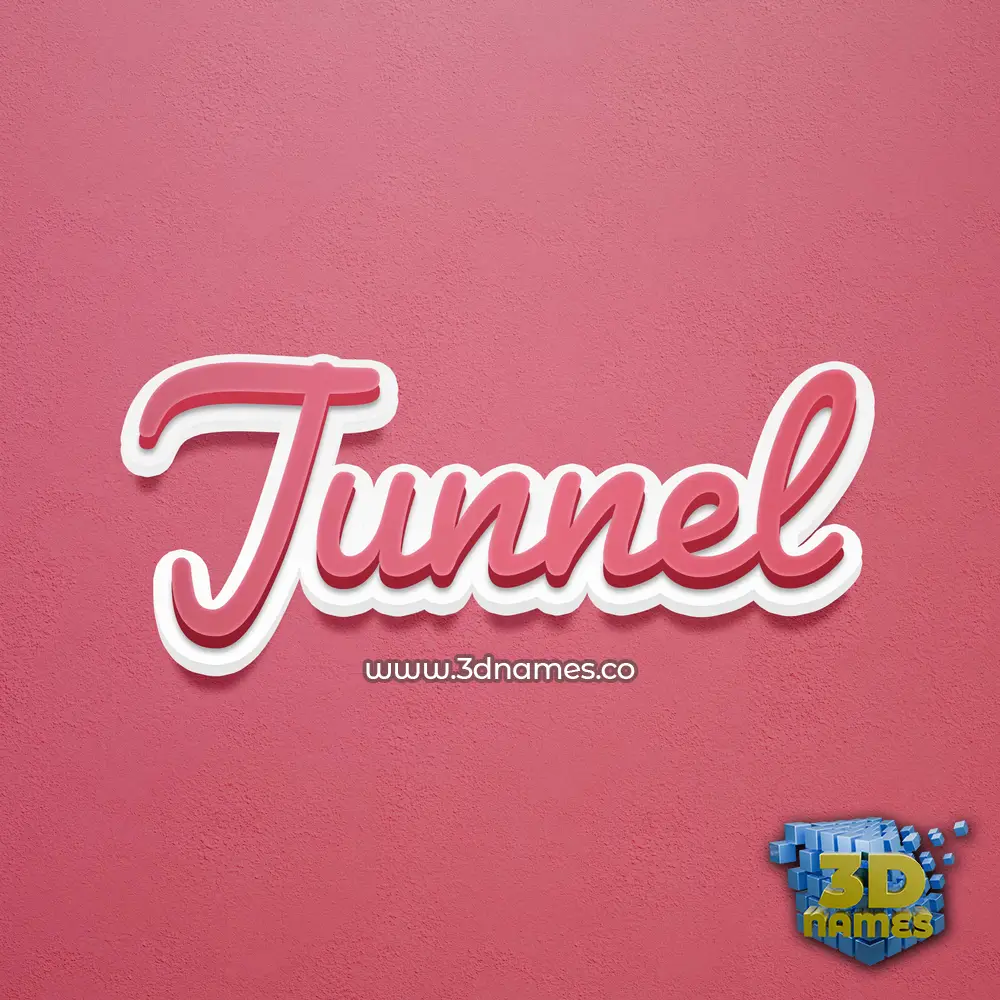 junnel in Red Scribble style - 3D name wallpaper