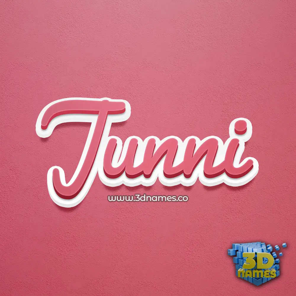 junni in Red Scribble style - 3D name wallpaper