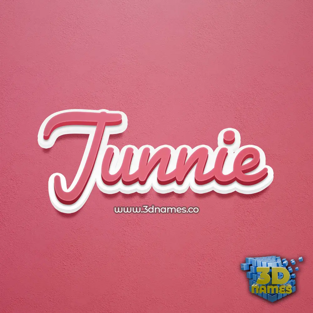 junnie in Red Scribble style - 3D name wallpaper