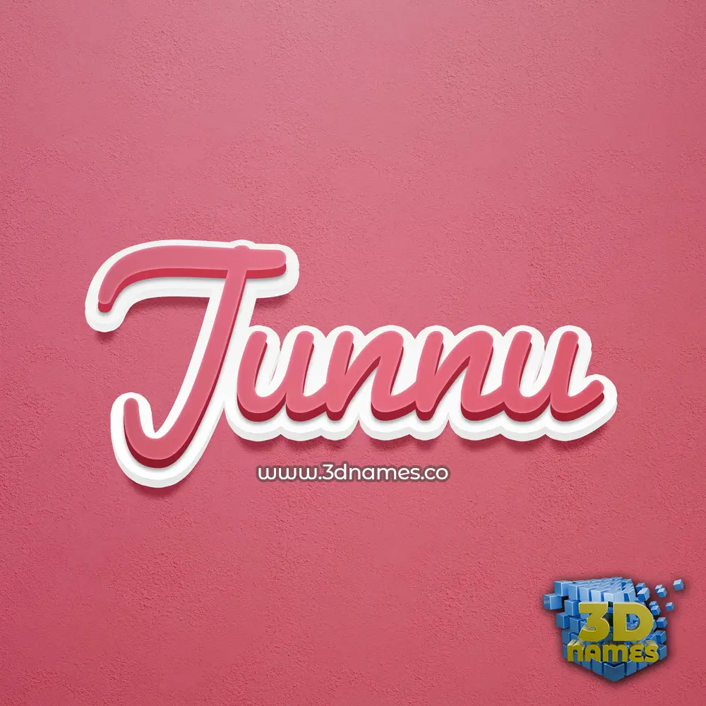 junnu in Red Scribble style - 3D name wallpaper