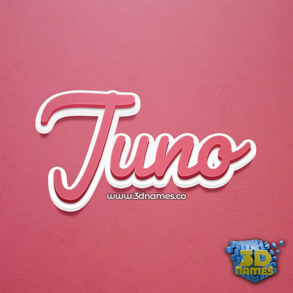 juno in Red Scribble style - 3D name wallpaper