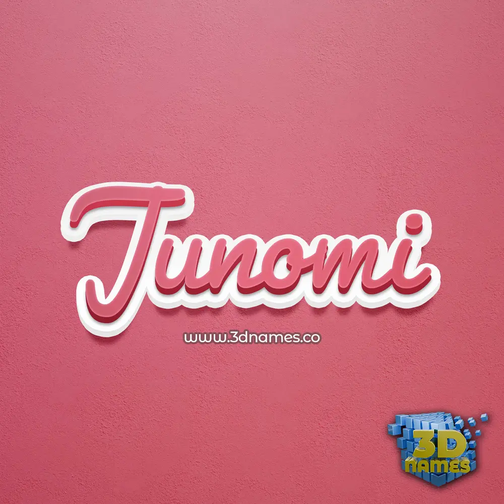 junomi in Red Scribble style - 3D name wallpaper